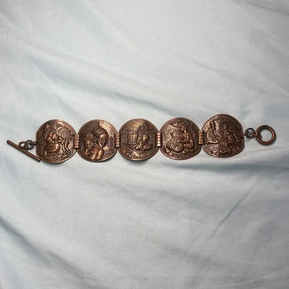 Vintage Copper Coin Bracelet Joe Calafato - Picture 1 of 5
